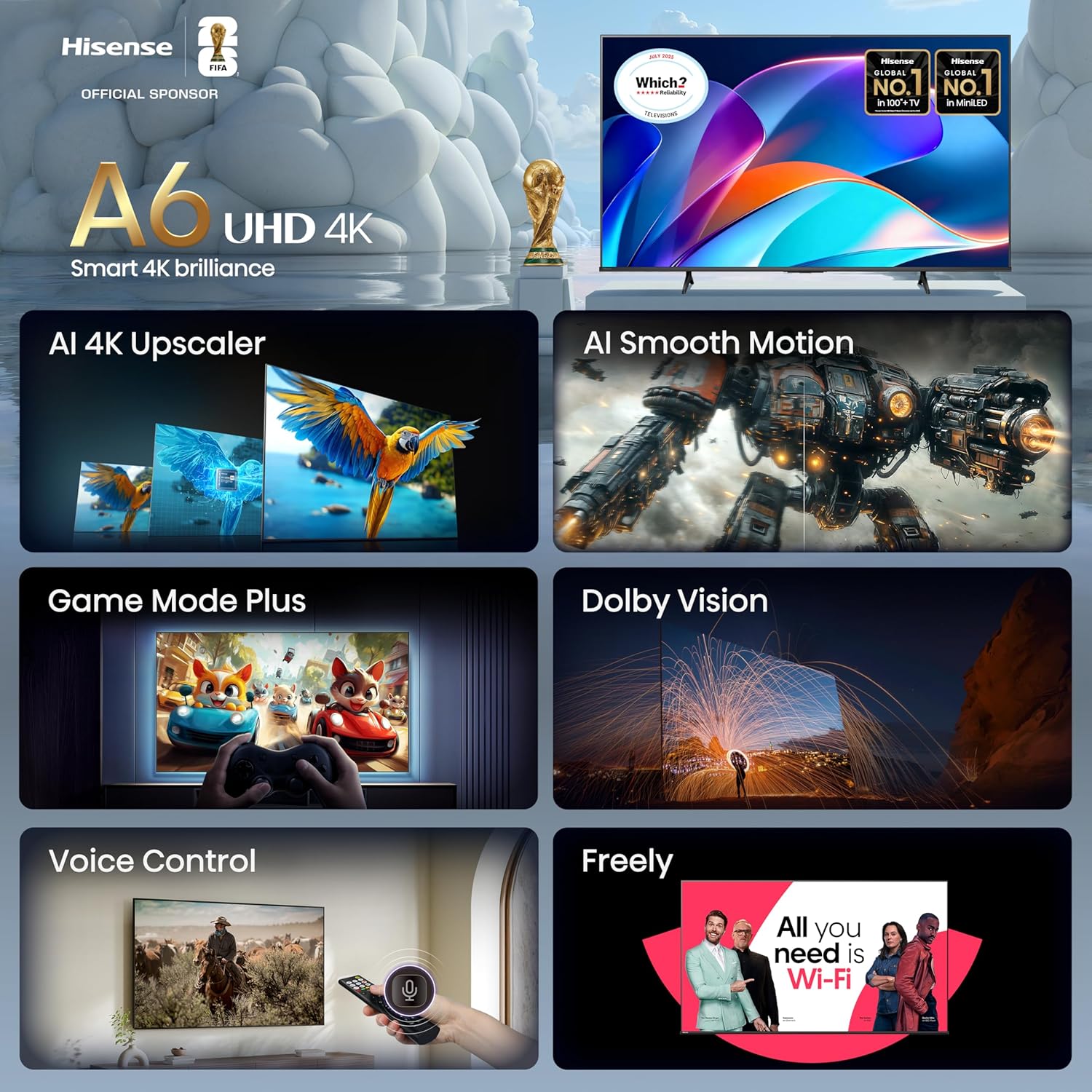 Hisense 43A6S 43'' 4K Smart LED TV Dolby – Image 2