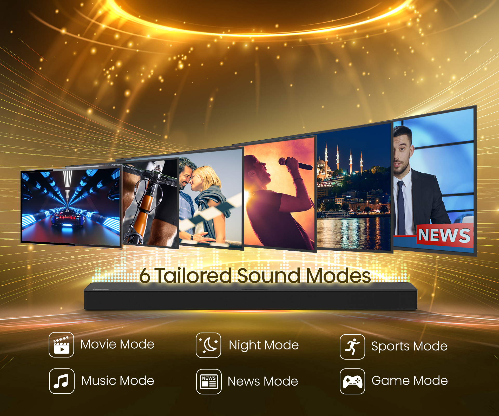 Hisense Soundbar HS2100 2.1 CH 240W BT/USB/Optical – Image 3