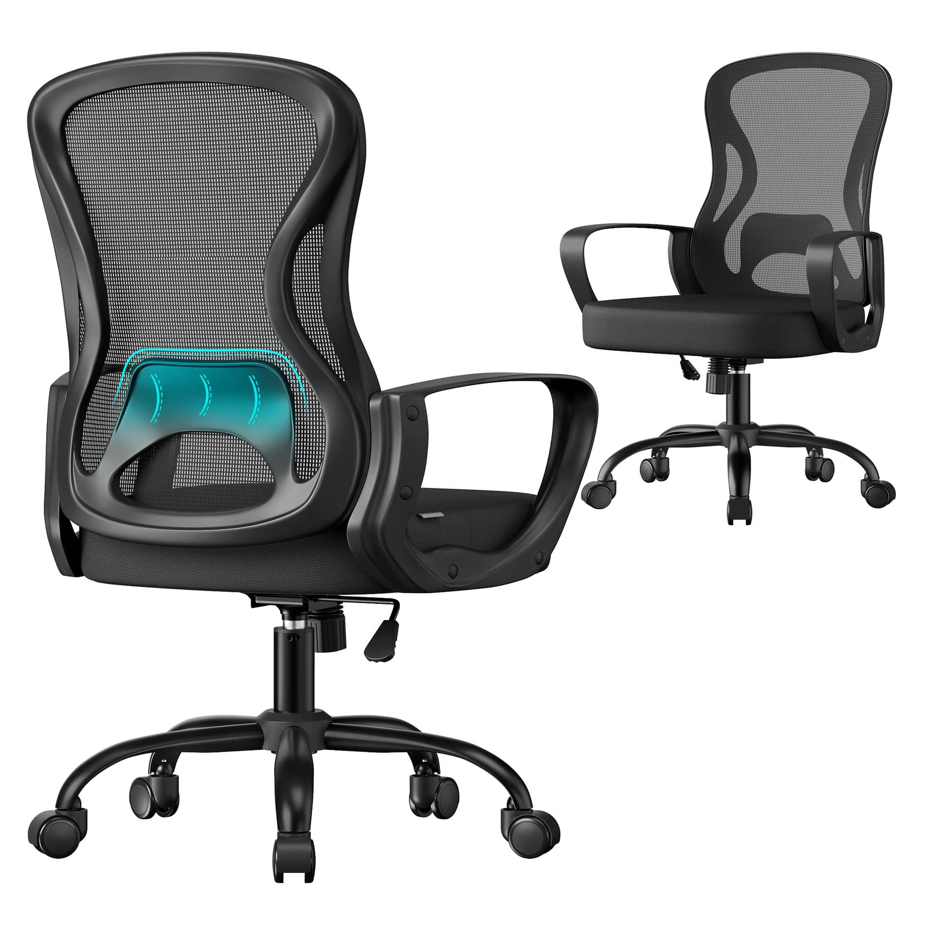 SONGMICS ERGONOMIC OFFICE CHAIR 60X60X95.5-105,5 MESH BLACK OBN043BH02 – Image 1