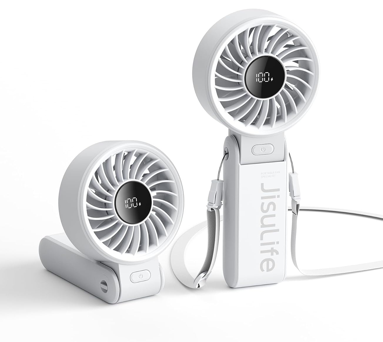 Jisulife Portable Personal Fan 3600mAh FAN 7 Grey/White – Image 1
