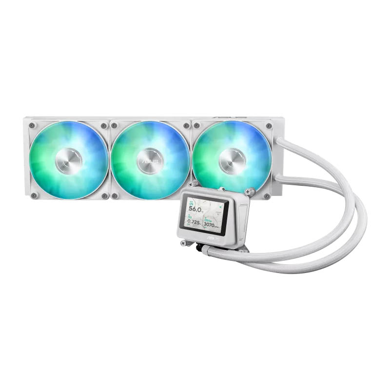 ASUS CPU Liquid Cooler MAX Gaming Triple Daisy-Chained Fans 2.4" IPS Display LC 360 ARGB LCD White – Image 2