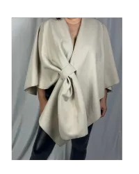 Isabella megkötős elegáns poncsó -Tört fehér – Image 1