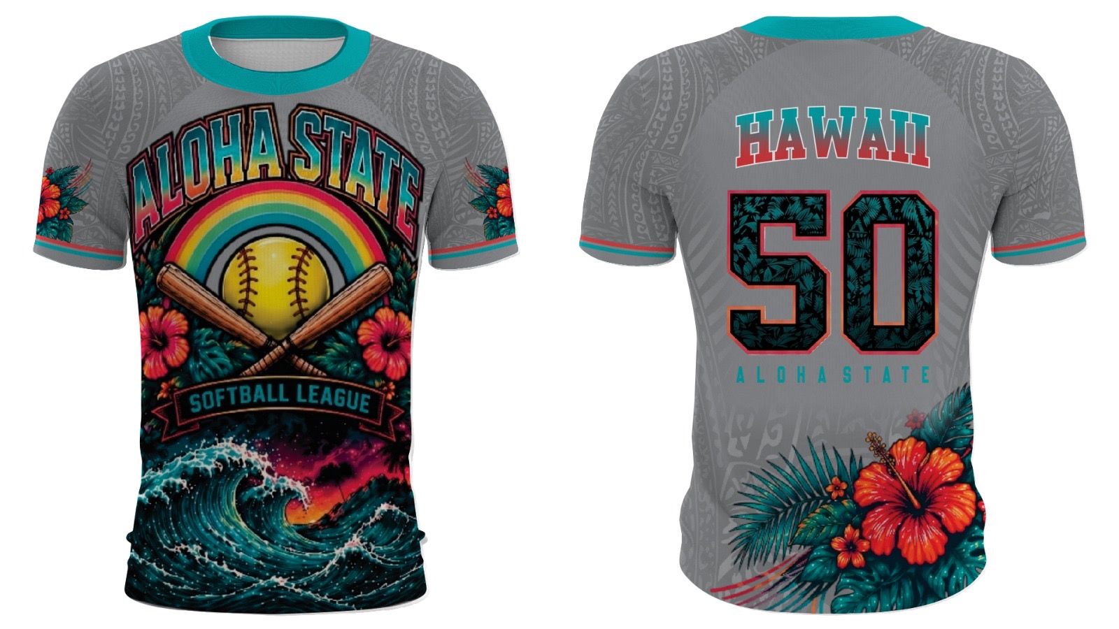 ASSL League Custom Jersey – Adult Extra Large, Grey #50