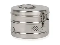 [A00099187] - DRUM Cilindrico per sterilizzazione in autoclave o a secco [Ø150xh100 mm] in Acciaio Inox AISI304 Gima – Image 1