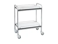 [A00011519] - GIMA 2 PICCOLO Carrello a 2 ripiani bianchi con bordo in PVC con spondine [W060,0xH77,0xD40,0 cm] Gima – Image 1