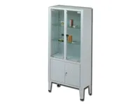 [A00011858] - 27903 Armadio ambulatoriale con due ante in vetro temperato e due ante in metallo con chiusura [W075,0xH169,0xD38,0 cm] Gima – Image 1