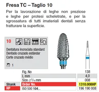 [A00151528] - Fresa in cerburo di tungsteno BLU taglio 10 figura 138 ISO 008 Edenta – Image 1