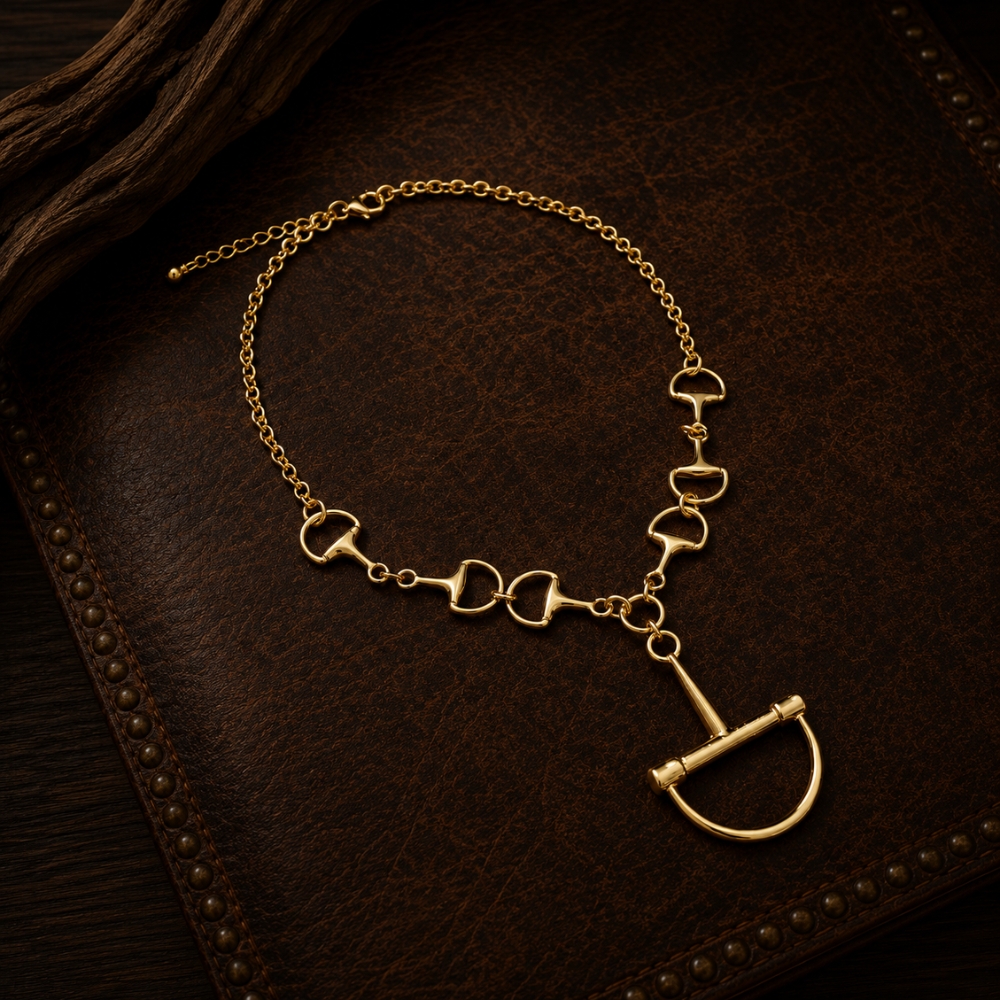 Golden Stirrup Necklace – Image 1