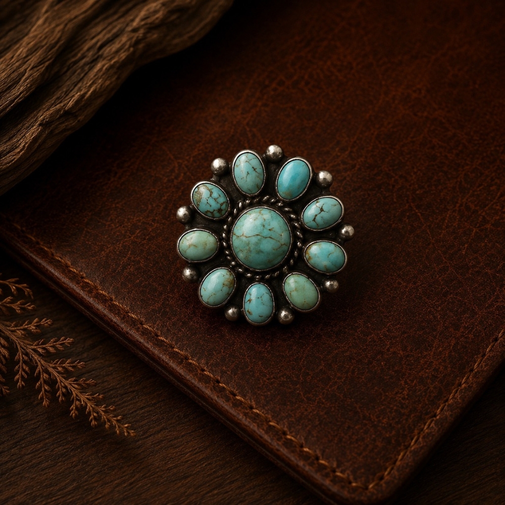 Kingman Wildflower Turquoise Ring – Image 2