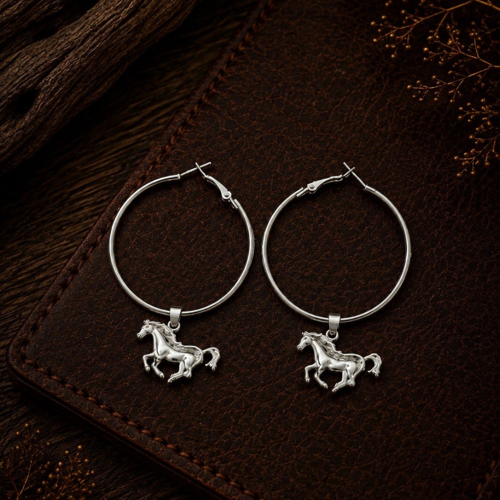 Running Free Horse Hoop Earrings – Image 2