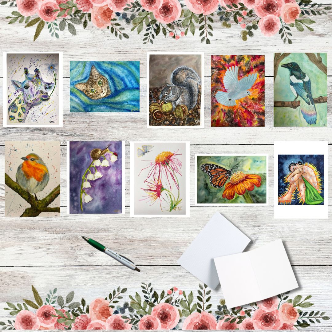 Fine Art Greetings Cards From Original Watercolour - 10 Pack - Set 1 – Image 1