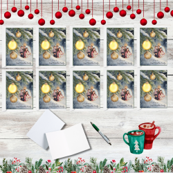 Personalised Photo In A Bauble Christmas Card Pack Of 10 – Image 1