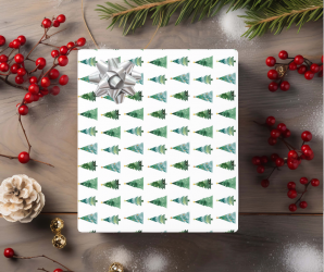 Christmas Trees Christmas Gift Wrapping Paper - 2 sheets & 4 tags – Image 1