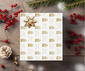 Happy Holidays Christmas Gift Wrapping Paper - 2 sheets & 4 tags – Image 1
