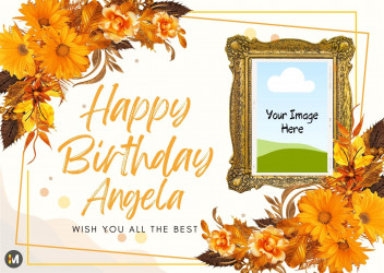 Personalised Flower And Frame Birthday Card With Photo & Name – Image 1