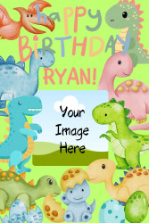 Personalised Dinosaurs Birthday Card With Photo & Name – Image 1
