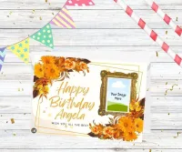 Personalised Flower And Frame Birthday Card With Photo & Name – Image 2