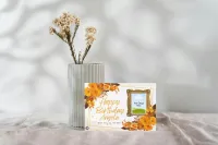 Personalised Flower And Frame Birthday Card With Photo & Name – Image 3
