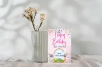 Personalised Pink Birthday Card With Photo & Name – Image 3
