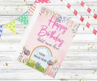 Personalised Pink Birthday Card With Photo & Name – Image 2
