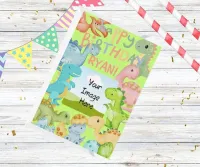 Personalised Dinosaurs Birthday Card With Photo & Name – Image 2
