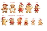 Personalised Christmas Card Pack Of 10 - Gingerbread Family – Image 2