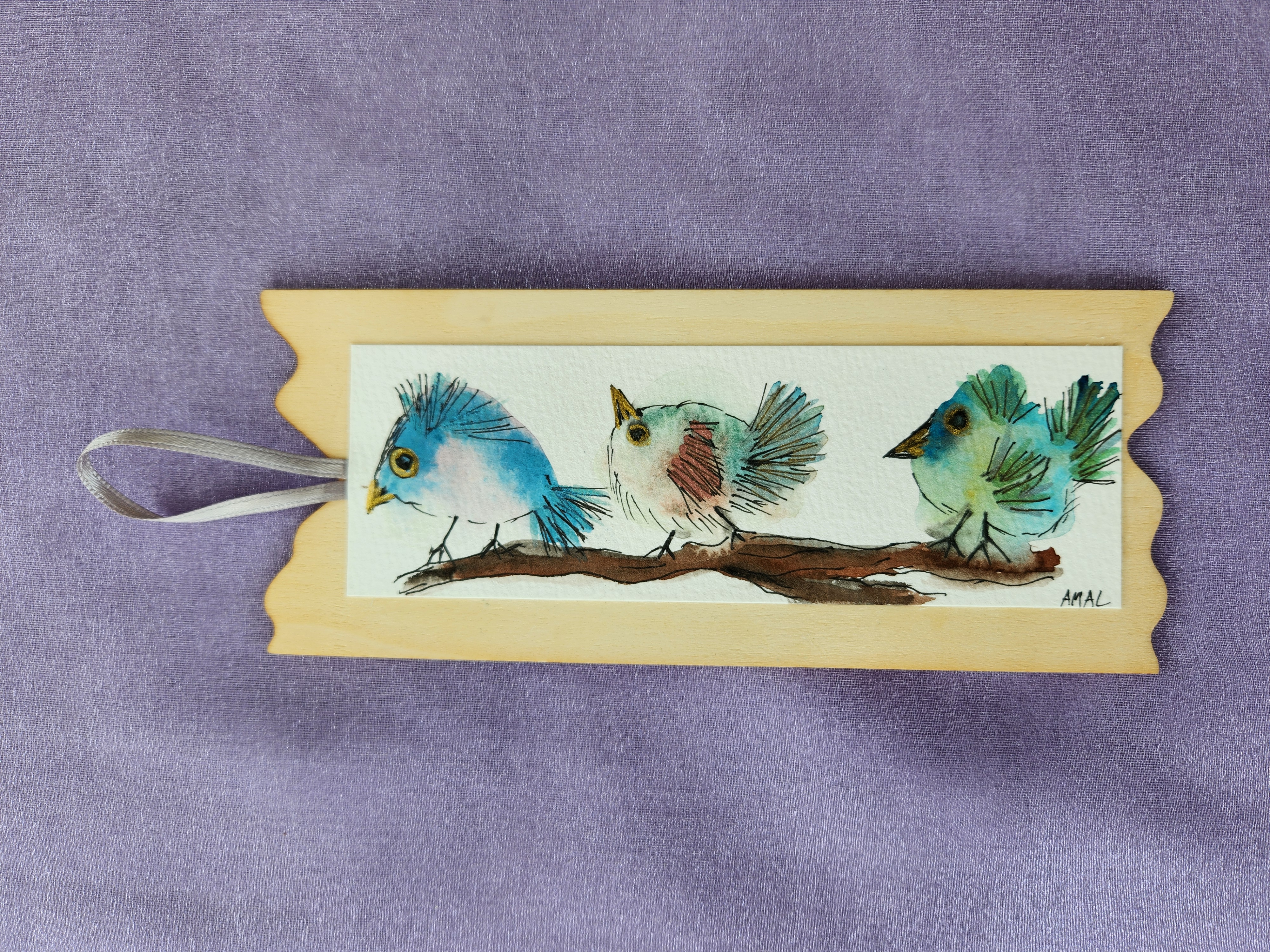 Hanging Ornament With Original Hand Painted Watercolour Art – 13