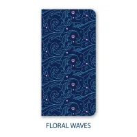 TN Regular Size Notebook Collection | Handmade Fountain Pen Friendly Journal – Floral Waves, Dotted | 5 mm
