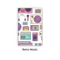 Handbound Pocket Notebook Collection | Set of 4 Fountain Pen Journals – Retro Music, 3.5 x 5.5 inches, 80 gsm