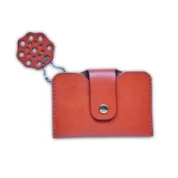 Handmade Leather Card Holder – Slim, Stylish, & Functional – Orange