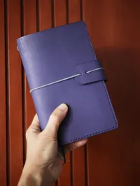 The Atelier B6 Slim Leather Cover | Handmade Journal Cover with 192-Page Notebook – Indigo