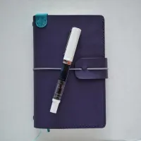The Atelier B6 Slim Leather Cover | Handmade Journal Cover with 192-Page Notebook – Indigo
