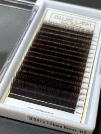 D'Luxe Lash Trays: PREMIUM Line – M, 0.07, Mix (5-7mm), Brown 412