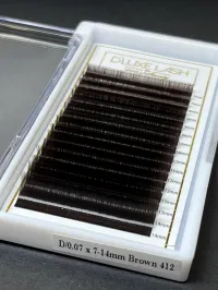 D'Luxe Lash Trays: PREMIUM Line – D, 0.07, Mix (5-7mm), Brown 412