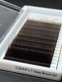 D'Luxe Lash Trays: PREMIUM Line – L, 0.07, Mix (5-7mm), Brown 412