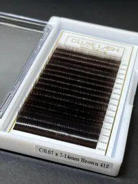 D'Luxe Lash Trays: PREMIUM Line – C, 0.07, Mix (5-7mm), Brown 412