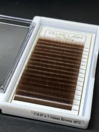 D'Luxe Lash Trays: PREMIUM Line – C, 0.07, Mix (5-7mm), Brown 4975