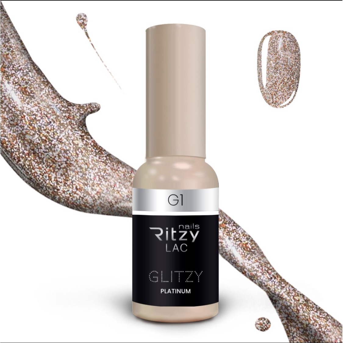 Glitzy Reflective Gel Polish (G1-G41) – G1 Platinum