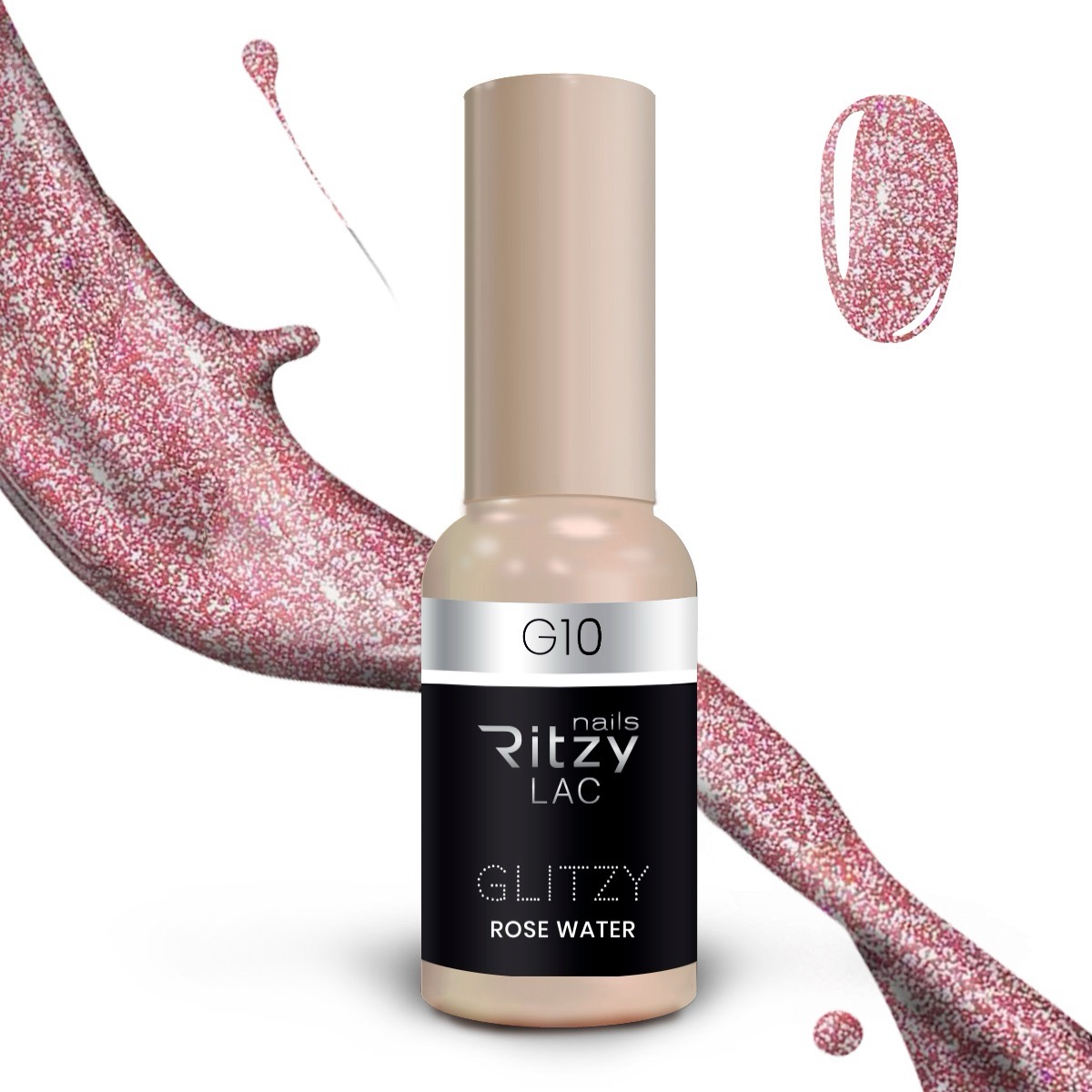 Glitzy Reflective Gel Polish (G1-G41) – G10 Rose Water