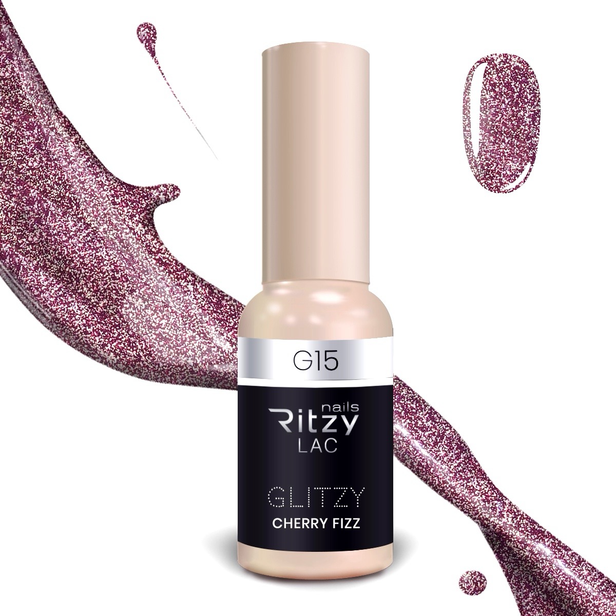 Glitzy Reflective Gel Polish (G1-G41) – G15 Cherry Fizz