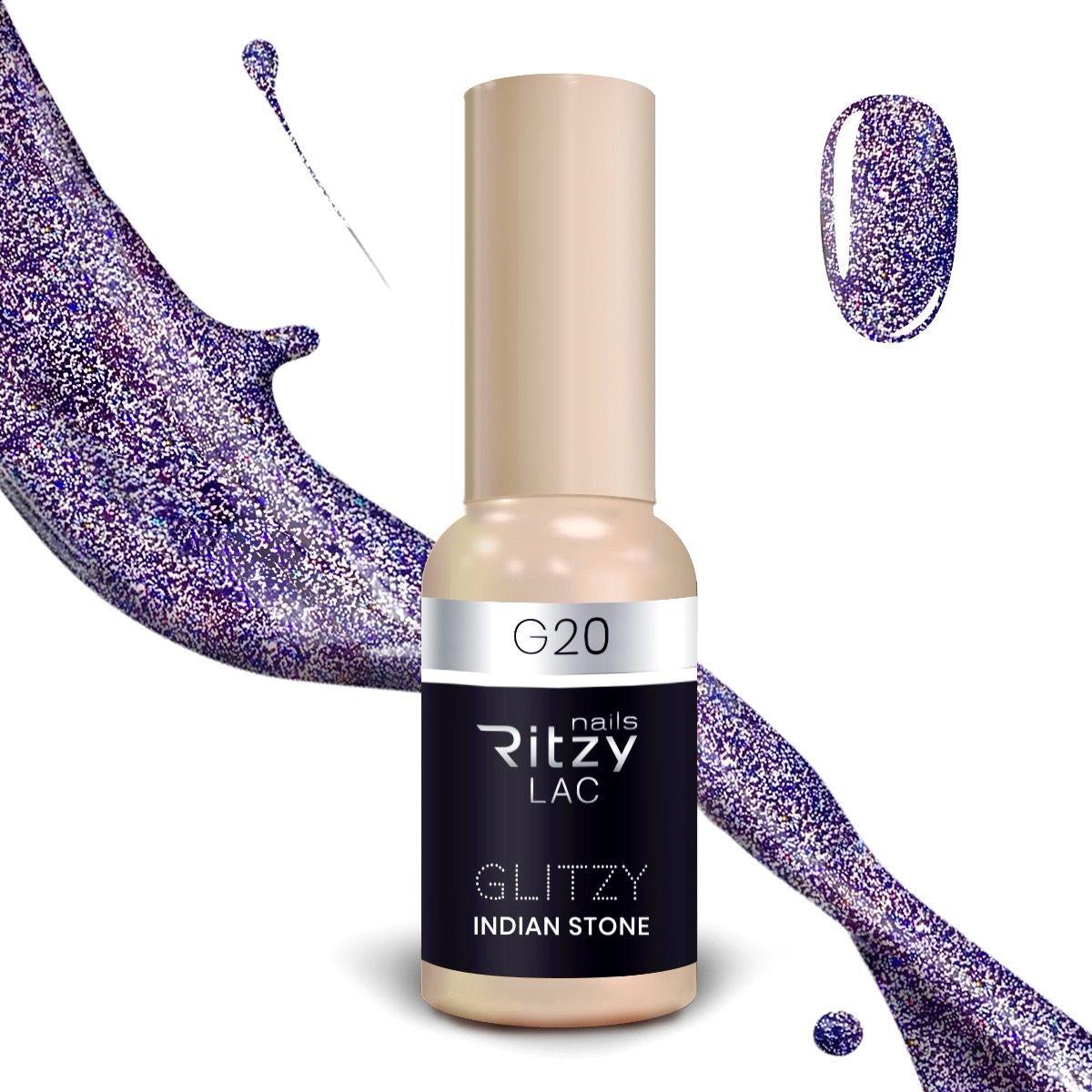 Glitzy Reflective Gel Polish (G1-G41) – G20 Indian Stone