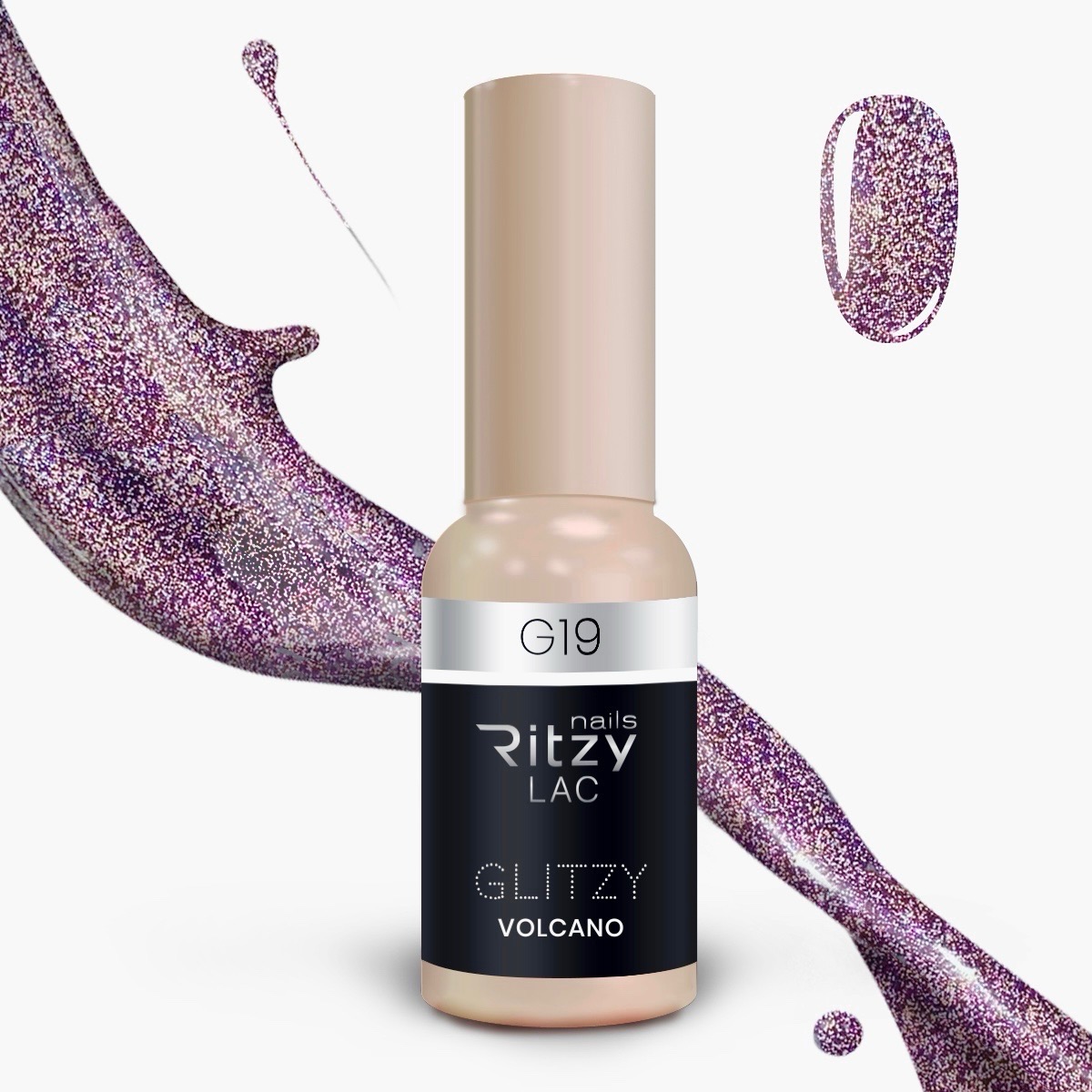 Glitzy Reflective Gel Polish (G1-G41) – G19 Volcano