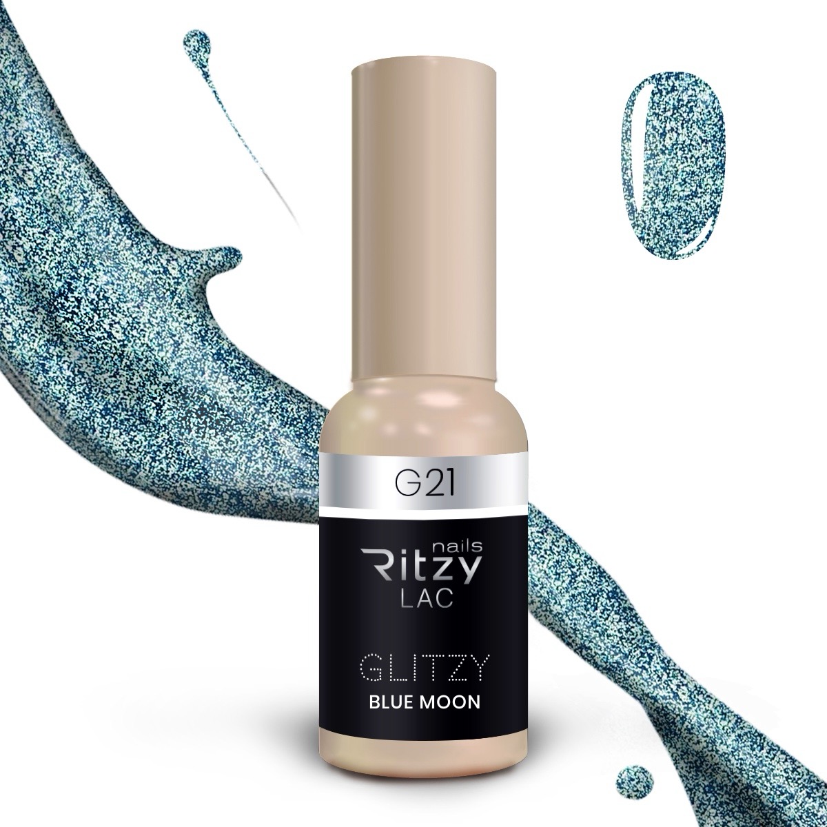 Glitzy Reflective Gel Polish (G1-G41) – G21 Blue Moon