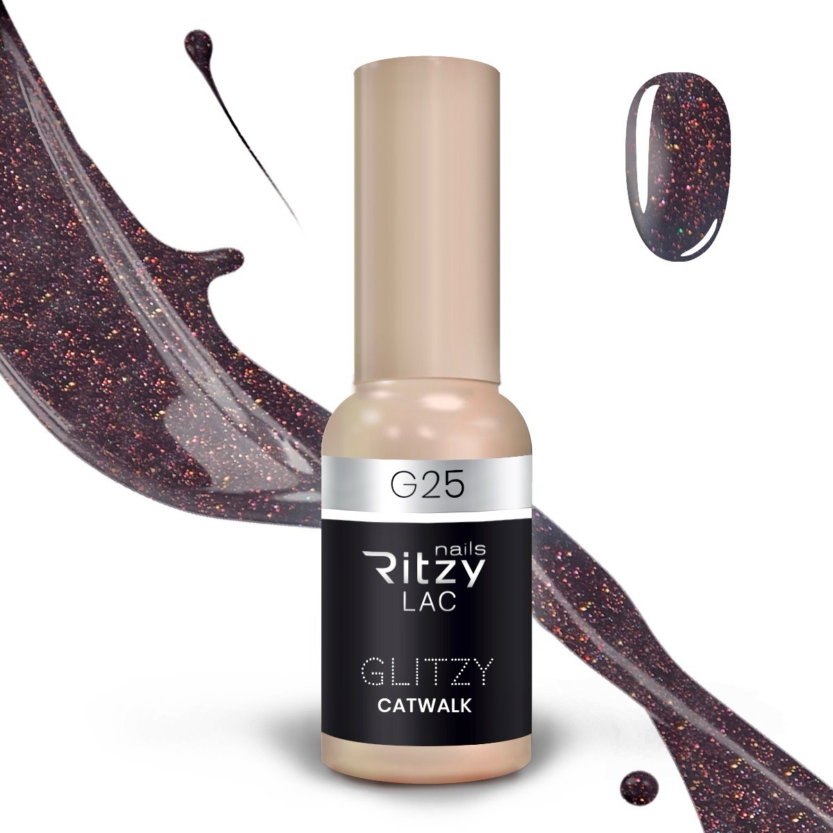 Glitzy Reflective Gel Polish (G1-G41) – G25 Catwalk