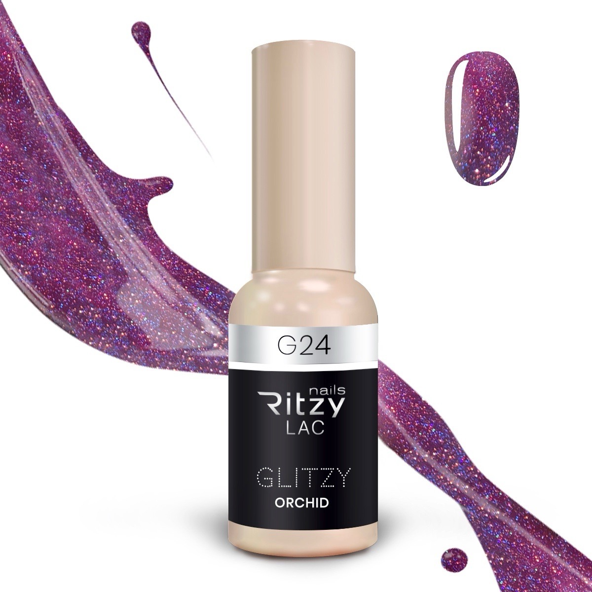 Glitzy Reflective Gel Polish (G1-G41) – G24 Orchid