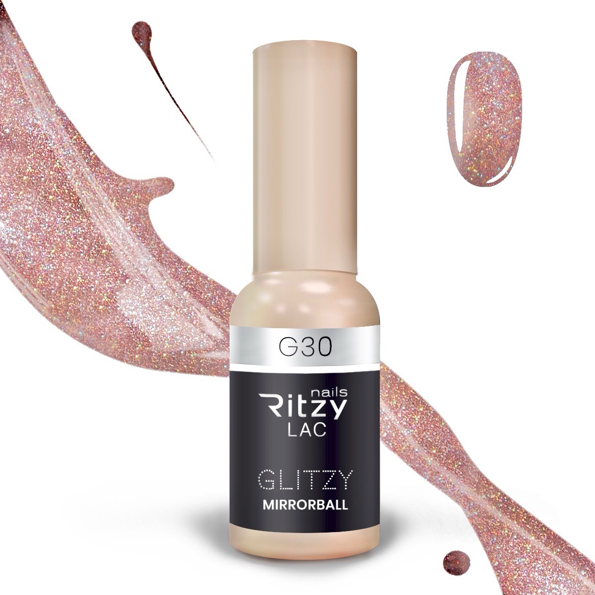 Glitzy Reflective Gel Polish (G1-G41) – G30 Mirrorball