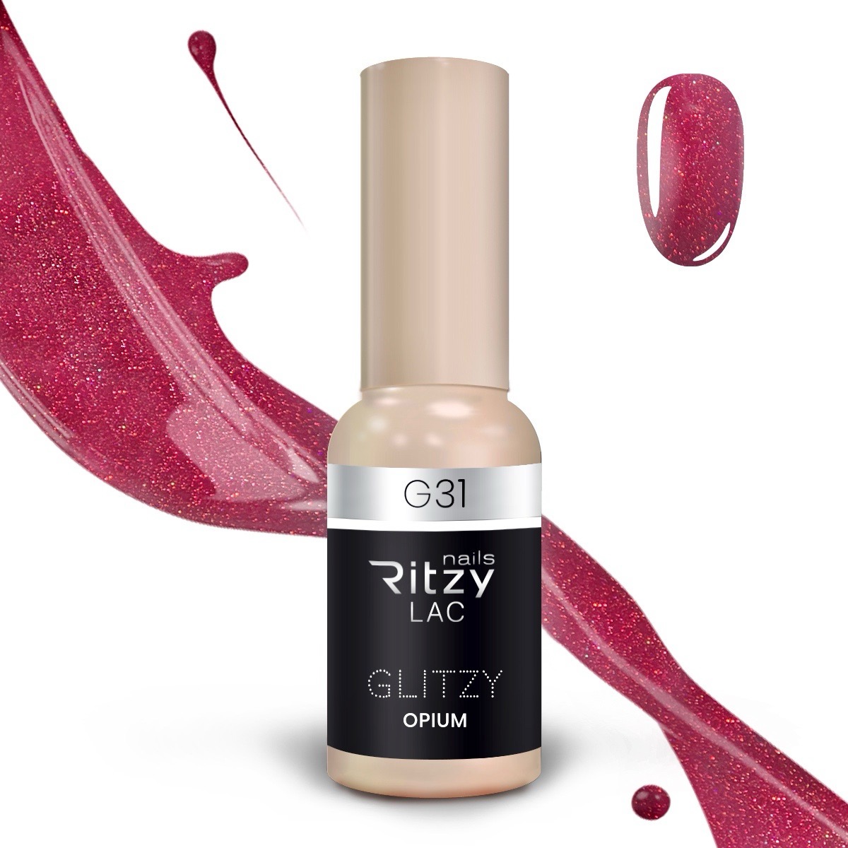 Glitzy Reflective Gel Polish (G1-G41) – G31 Opium