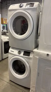 Samsung Front Load Washer & Electric Dryer Set | 4.2 + 7.5 Cu. Ft. | Smart Care | Self Clean+ | Sensor Dry | VRT | White – Image 1