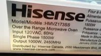 Hisense HMVZ173SS 1.7 Cu. Ft. Over-the-Range Microwave – Image 4