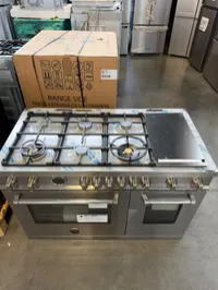 Bertazzoni MAS486BTFEPXT 48” Dual Fuel Range – Double Oven, 6 Brass Burners & Griddle – Image 3